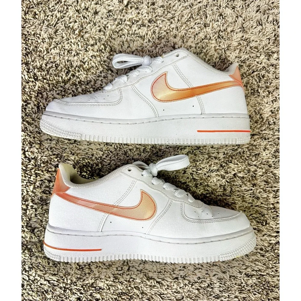 Nike Air Force 1 Next Nature Size 6.5Y White Orange AF1 Casual FJ4669 100 - Picture 3 of 9